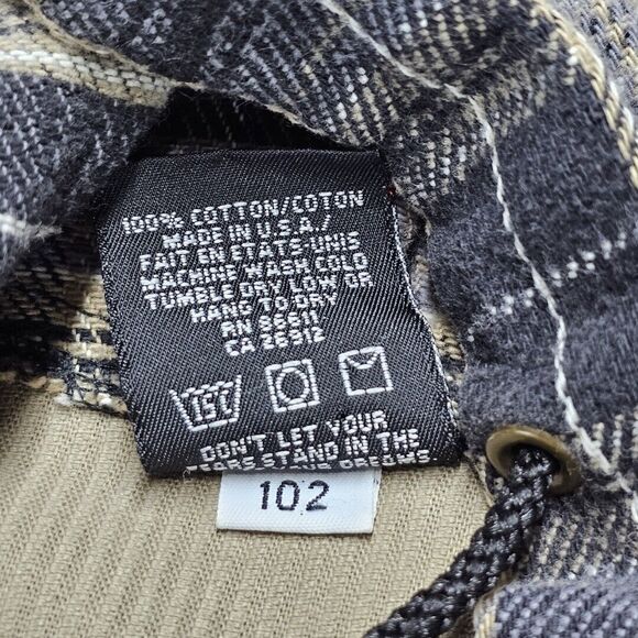 Vintage No Fear Coruroy Jacket Plaid Hood XL 100% Cotton Made in The USA Y2K - Picture 6 of 13